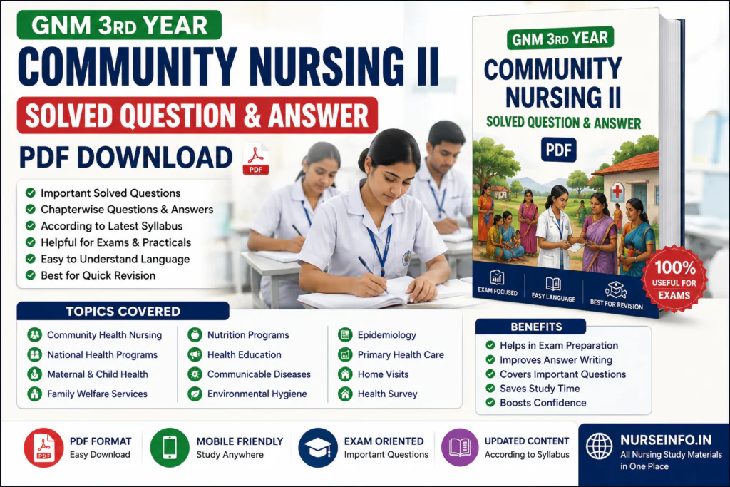 GNM Community Nursing II Solved Question and Answer PDF