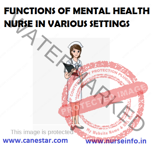 FUNCTIONS OF MENTAL HEALTH NURSE IN VARIOUS SETTINGS