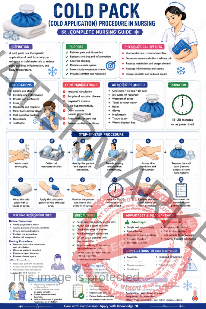 cold pack - cold application procedure in nursing 