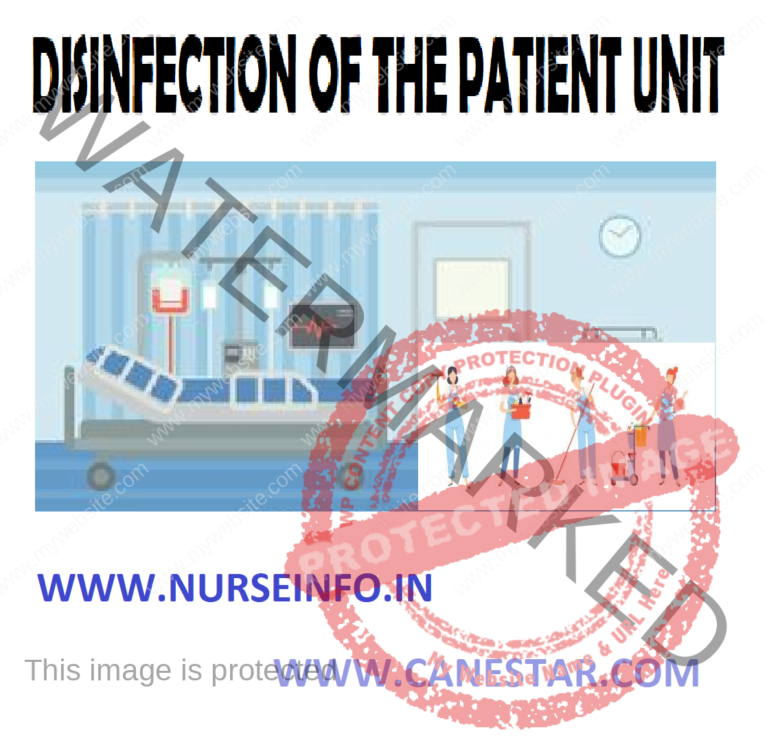 DISINFECTION OF THE PATIENT UNIT Nurse Info DISINFECTION OF THE