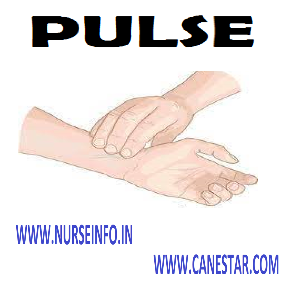 PULSE - Purpose, Normal rates, Common Sites, Characteristics, General Instructions, Equipment, Procedure, After care