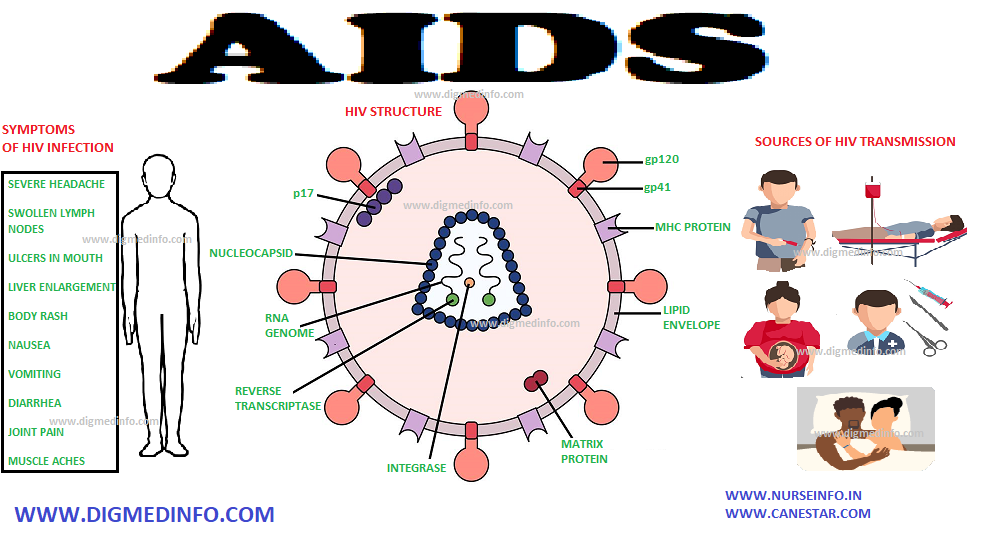 AIDS (Acquired Immuno Deficiency Syndrome) – General Characteristics, Route of Transmission, Diagnosis, Clinical Features and Management 