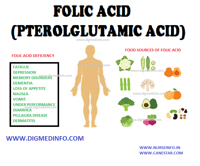 FOLIC ACID (Pterolglutamic Acid) - Causes of Folate Deficiency and Treatment