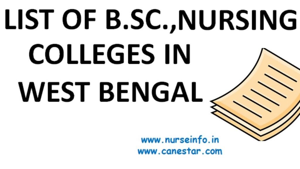 LIST OF B.Sc., NURSING COLLEGES IN WEST BENGAL APPROVED BY INC & WBNC