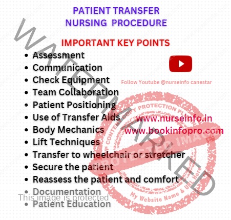 Patient Transfer Nursing Procedure - Key Important Points 