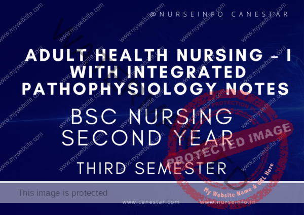 ﻿ ADULT HEALTH NURSING – I WITH INTEGRATED PATHOPHYSIOLOGY NOTES FOR BSC NURSING SECOND YEAR THIRD SEMESTER 2024