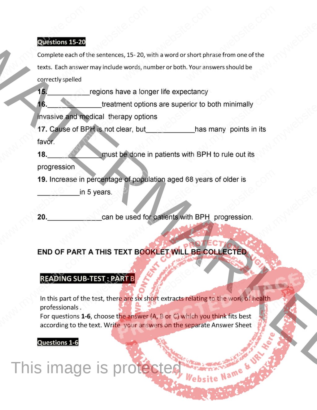 OET READING PRACTICE TEST - Nurse Info