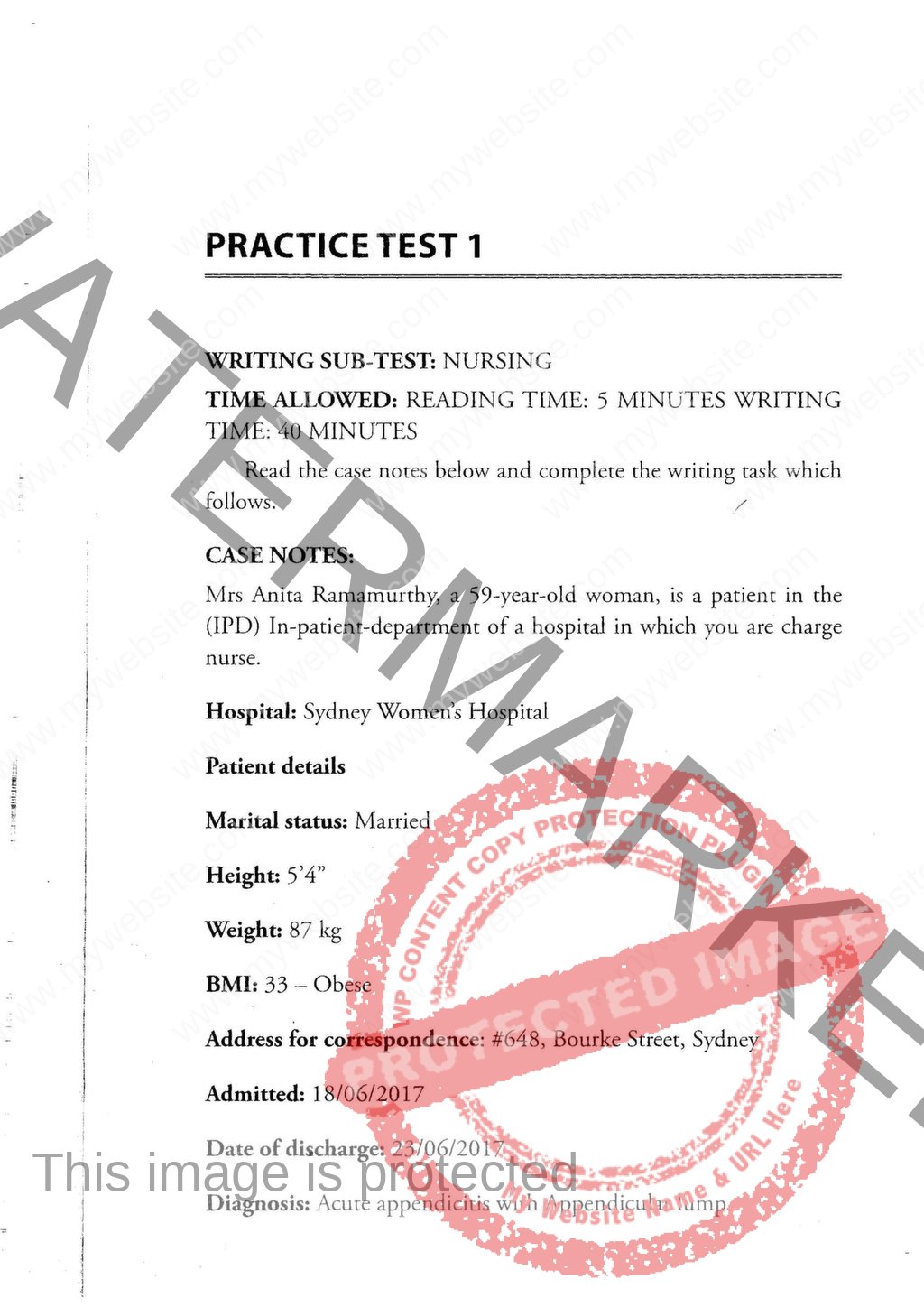 OET Writing Practice Test Nurseinfo