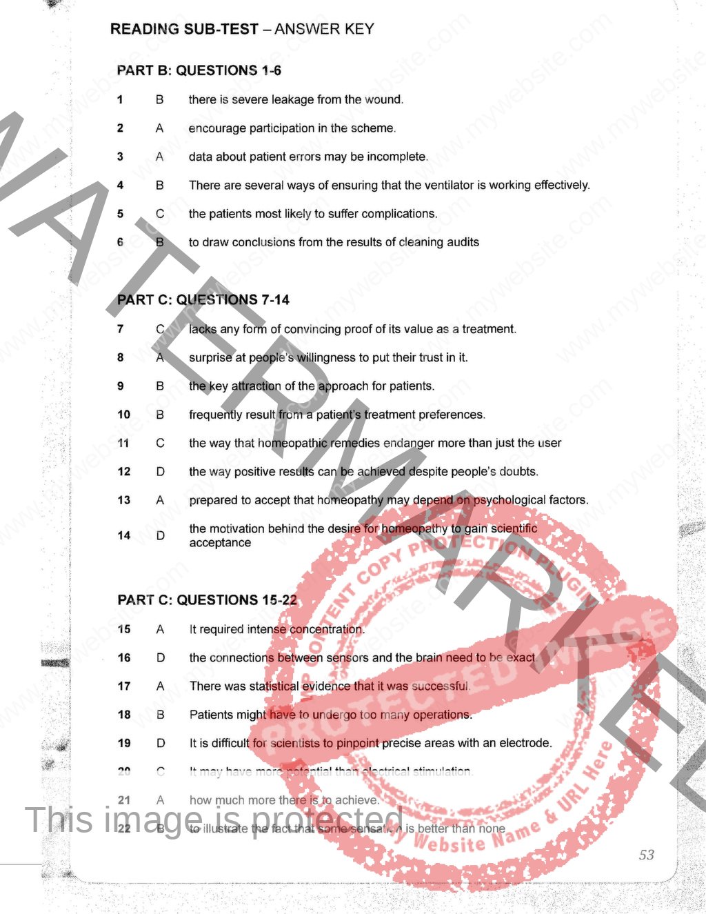 Z-SERIES, OET READING, PART – 3 - nurseinfo