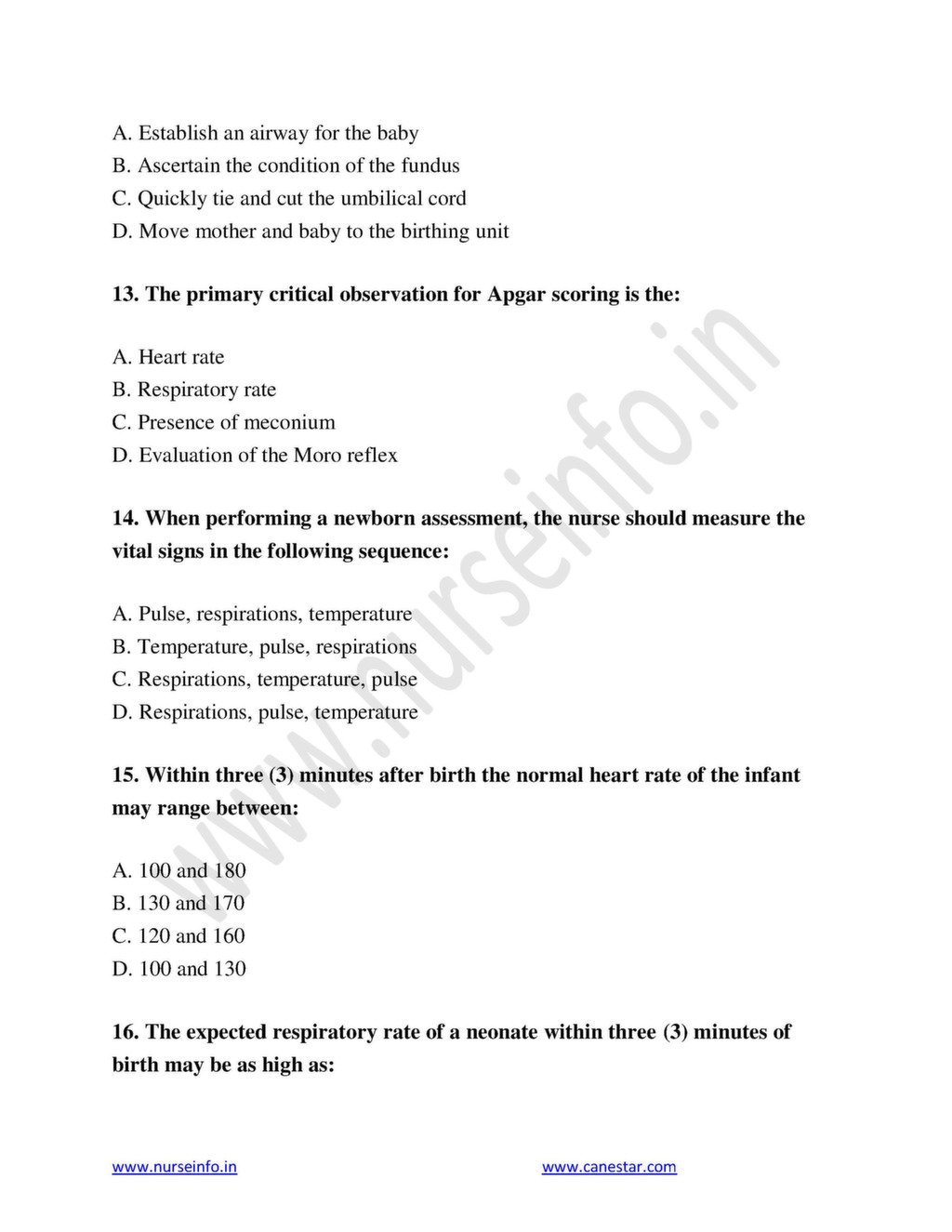 NCLEX PRACTICE QUESTION WITH ANSWER (PDF) PEDIATRIC AND MSN nurseinfo
