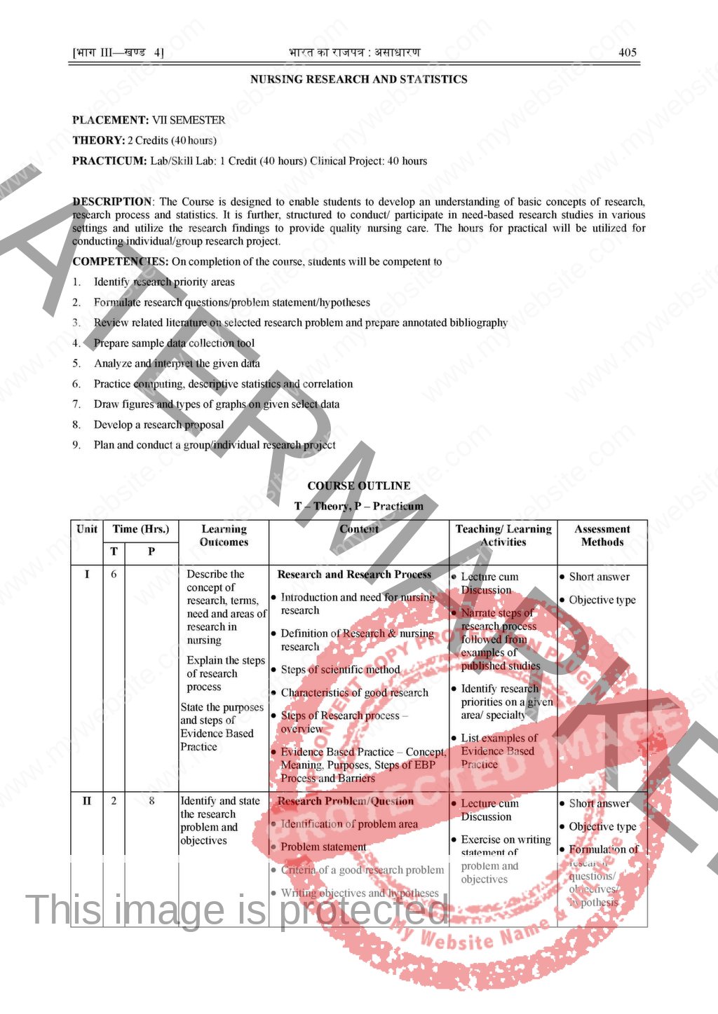 B.Sc., Nursing Revised INC Syllabus 2021 In English As Per Gazette Of ...